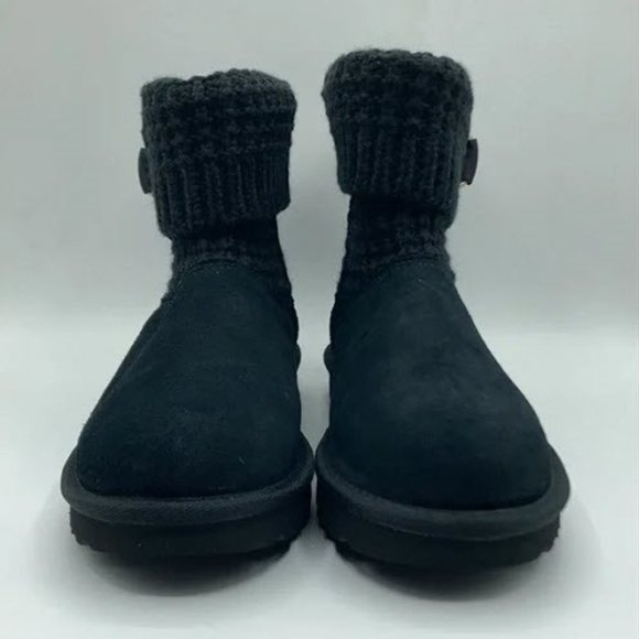 UGG™ Women's Classic Solene Mini Black Boots, US Size 9 - Picture 3 of 5